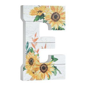 - 10" Wood Lettes For Wall Decor, Sunflower Tabletop Alphabet Decoration, Diy🤙